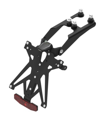 Support de Plaque Réglable LighTech avec Éclairage LT009, Catadioptre et Support de Clignotants Racing en Noir pour Honda CB 100