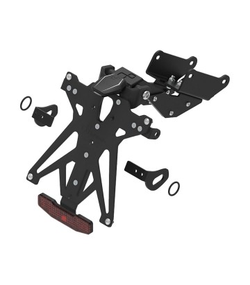 Verstellbarer Kennzeichenhalter LighTech mit LT009 Beleuchtung und Reflektor in Schwarz für Honda CBR 1000 RR (20-24)