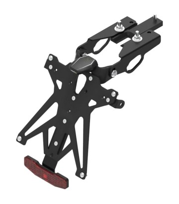 Portatarga Regolabile LighTech con Luce LT009 e Catarifrangente in Nero per Kawasaki ER 6 (12-16)