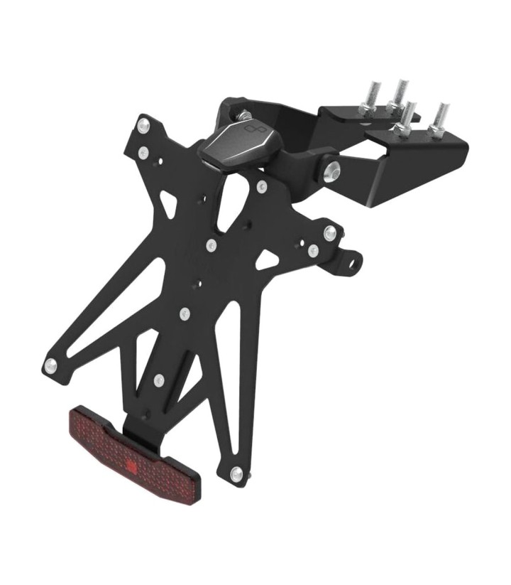 Suporte de Matrícula Regulável LighTech com Luz LT009 e Refletor em Preto para Kawasaki ZX 10 R (08-10), ZX 6 R (13-17)