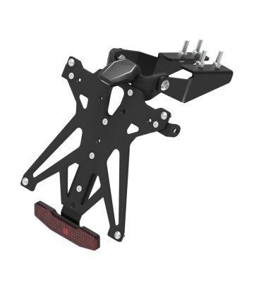 Portatarga Regolabile LighTech con Luce LT009 e Catarifrangente in Nero per Kawasaki ZX 10 R (08-10), ZX 6 R (13-17)