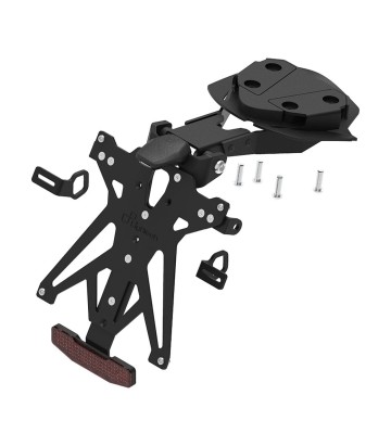 Verstellbarer Kennzeichenhalter LighTech mit LT009 Beleuchtung und Reflektor in Schwarz für Kove X 800 Pro (25)