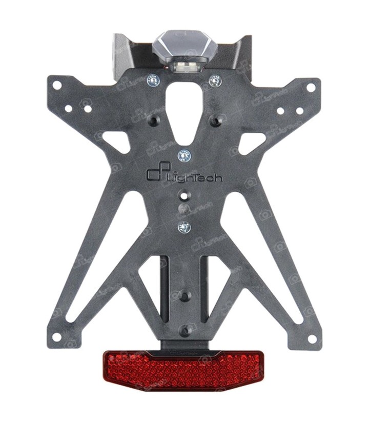 Support de Plaque Réglable LighTech avec Éclairage et Catadioptre en Noir pour KTM Adventure 390 (25-26)