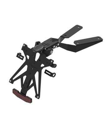Portatarga Regolabile LighTech con Luce, Catarifrangente e Supporto Frecce Racing in Nero per Moto Morini 6 1/2 650 (22-24)