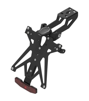 Verstellbarer Kennzeichenhalter LighTech mit LT009 Beleuchtung und Reflektor in Schwarz für MV Agusta F3 675 (12-18), F3 800 (13