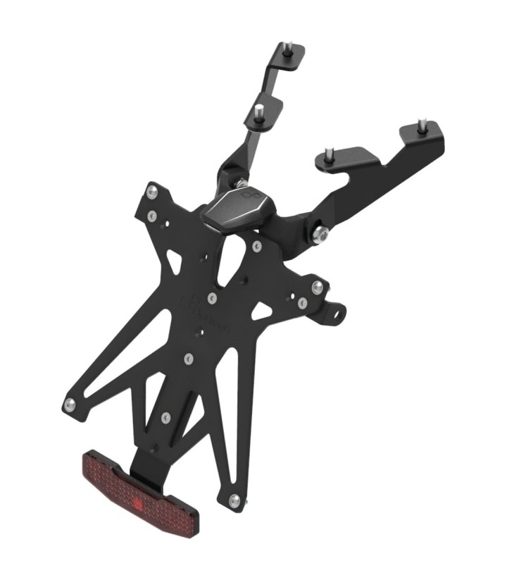 Portamatrículas Regulable LighTech con Luz LT009 y Catadióptrico en Negro para Suzuki GSX-R 600/750 (11-17)