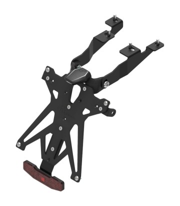 Portatarga Regolabile LighTech con Luce LT009 e Catarifrangente in Nero per Suzuki GSR 750 (11-16)