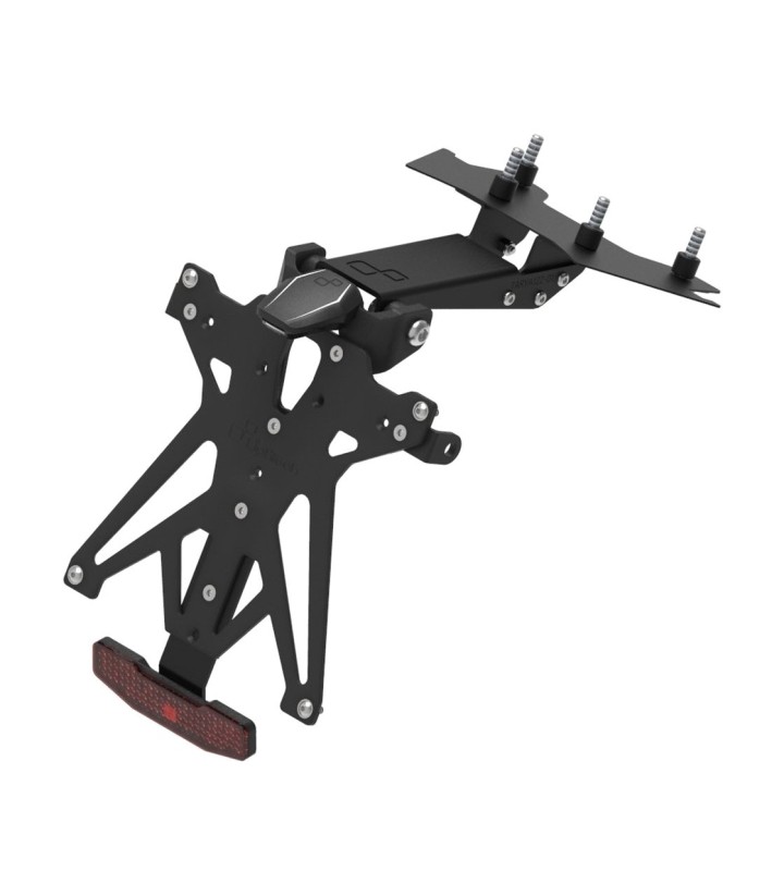 Support de Plaque Réglable LighTech avec Éclairage LT009 et Catadioptre en Noir pour Suzuki GSXS 250 (17-18)