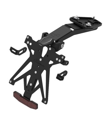 Portamatrículas Regulable LighTech con Luz, Catadióptrico y Protector de Basculante en Negro para Triumph Tiger Sport 660 (24-25