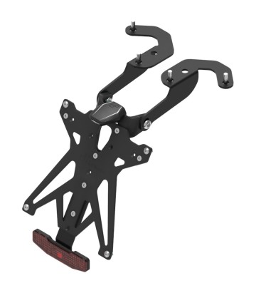 Portamatrículas Regulable LighTech con Luz LT009, Catadióptrico y Soporte de Intermitentes Racing sin Colín en Negro para Yamaha