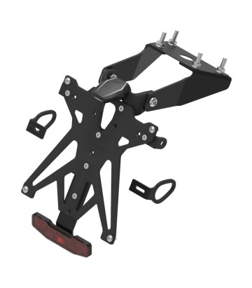 Verstellbarer Kennzeichenhalter LighTech mit LT009 Beleuchtung und Reflektor in Schwarz für Yamaha MT 10 (16-21)
