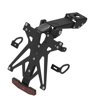 Portatarga Regolabile LighTech con Luce LT009 e Catarifrangente in Nero per Yamaha YZF R6 (17-24)