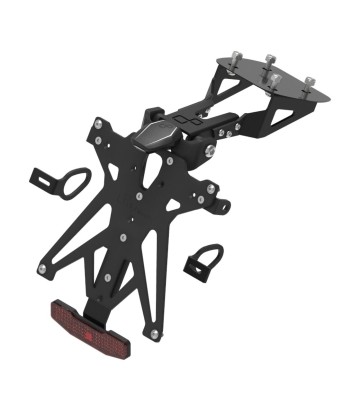 Portamatrículas Regulable LighTech con Luz LT009 y Catadióptrico en Negro para Yamaha YZF 125 R (14-24)