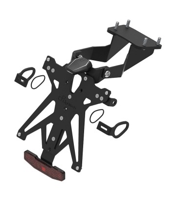 Support de Plaque Réglable LighTech avec Éclairage, Catadioptre et Support de Clignotants Racing en Noir pour Yamaha R7 (22-24)