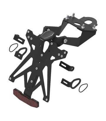 LighTech Adjustable Licence Plate Holder with Light and Reflector in Black for Yamaha MT 10 (23-24)