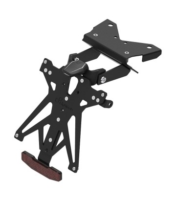 Portamatrículas Regulable LighTech con Luz, Catadióptrico y Soporte de Intermitentes Racing en Negro para Zontes G1 125 (20-24)