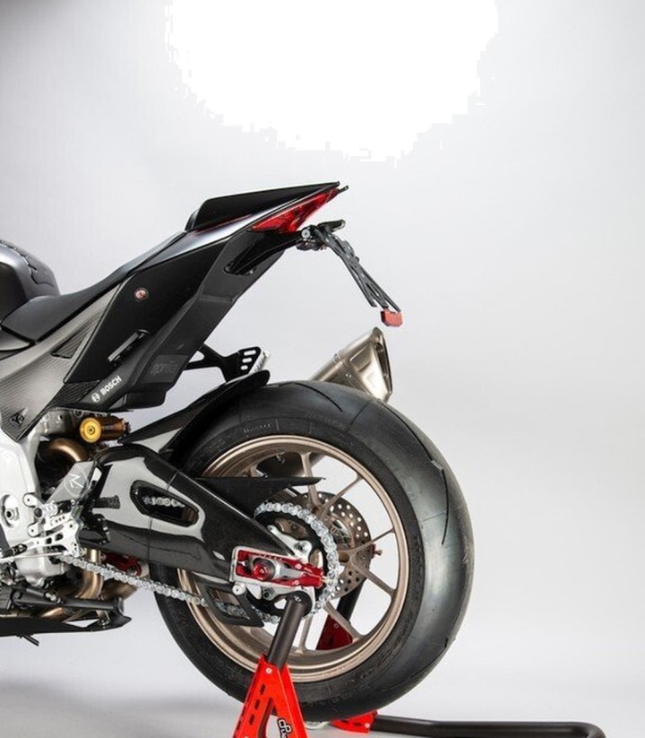Verstelbare Kentekenplaathouder LighTech in Zwart voor Aprilia RSV 4 1000 (09-20), Tuono V4 1000 (11-14)