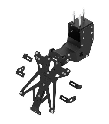 Portamatrículas Regulable LighTech con Soporte de Intermitentes Racing en Negro para Aprilia Dorsoduro 1200 (11-15), Dorsoduro 9