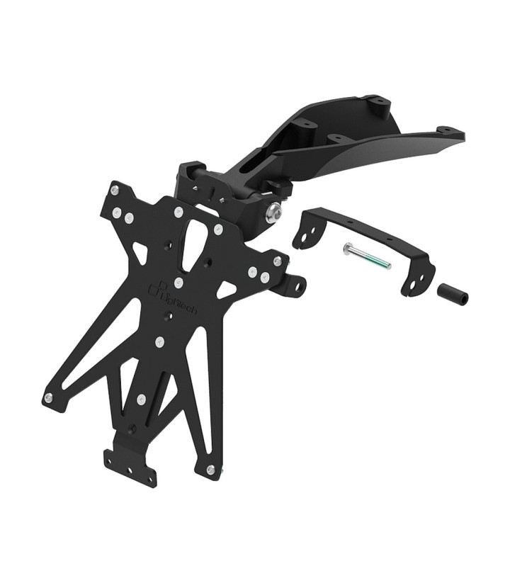 Suporte de Matrícula Regulável LighTech com Suporte de Piscas Racing em Preto para Ducati 1199/1299/899/959 Panigale (12-19)