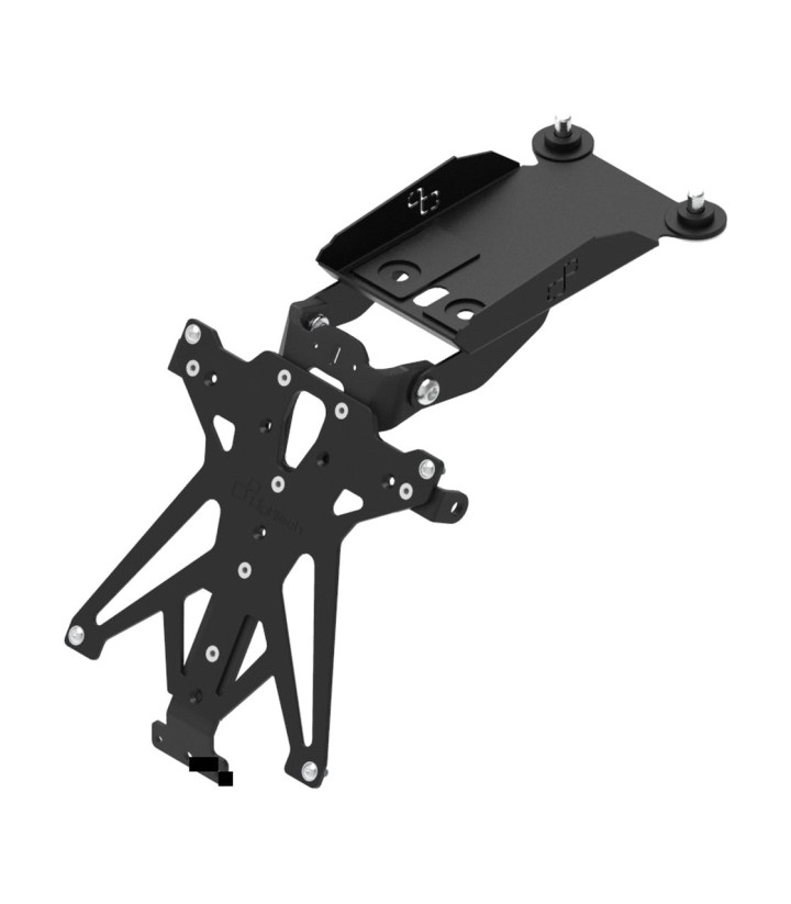 Suporte de Matrícula Regulável LighTech com Suporte de Piscas Racing em Preto para Ducati Hypermotard 821 (13-15), Hypermotard 9