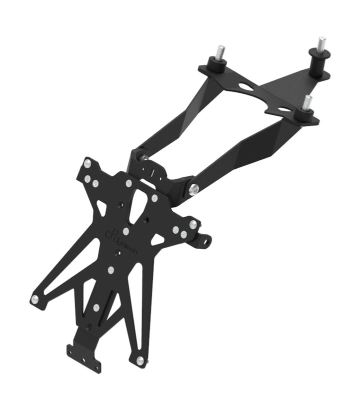 Support de Plaque Réglable LighTech avec Support de Clignotants Racing en Noir pour Fantic Caballero 125/250/500 (19-24)