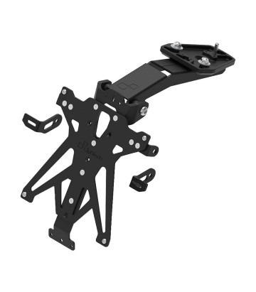 Verstellbarer Kennzeichenhalter LighTech mit Beleuchtung, Reflektor und Schwingenschutz in Schwarz für Triumph Tiger Sport 660 (