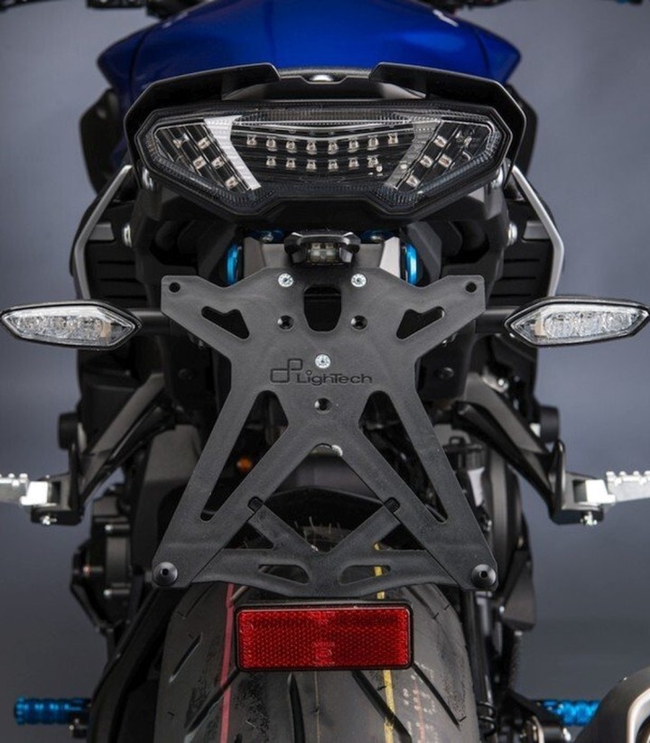 LighTech Adjustable Licence Plate Holder in Black for Yamaha MT 10 (16-22)