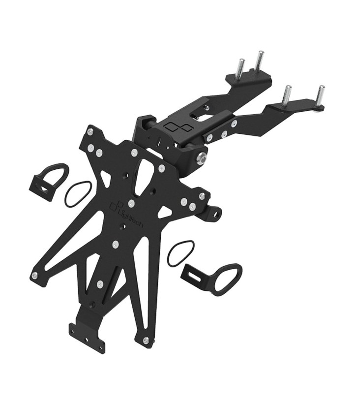 Verstelbare Kentekenplaathouder LighTech in Zwart voor Yamaha MT 07 Tracer (20-24)
