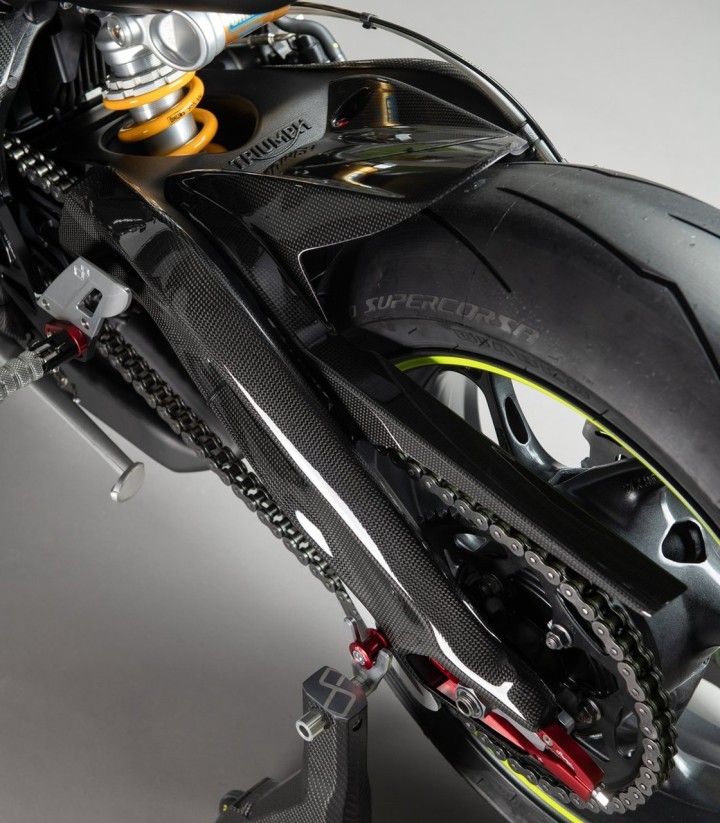 Guarda-lamas traseiro de carbono LighTech para Triumph Street Triple 765 (17-25)