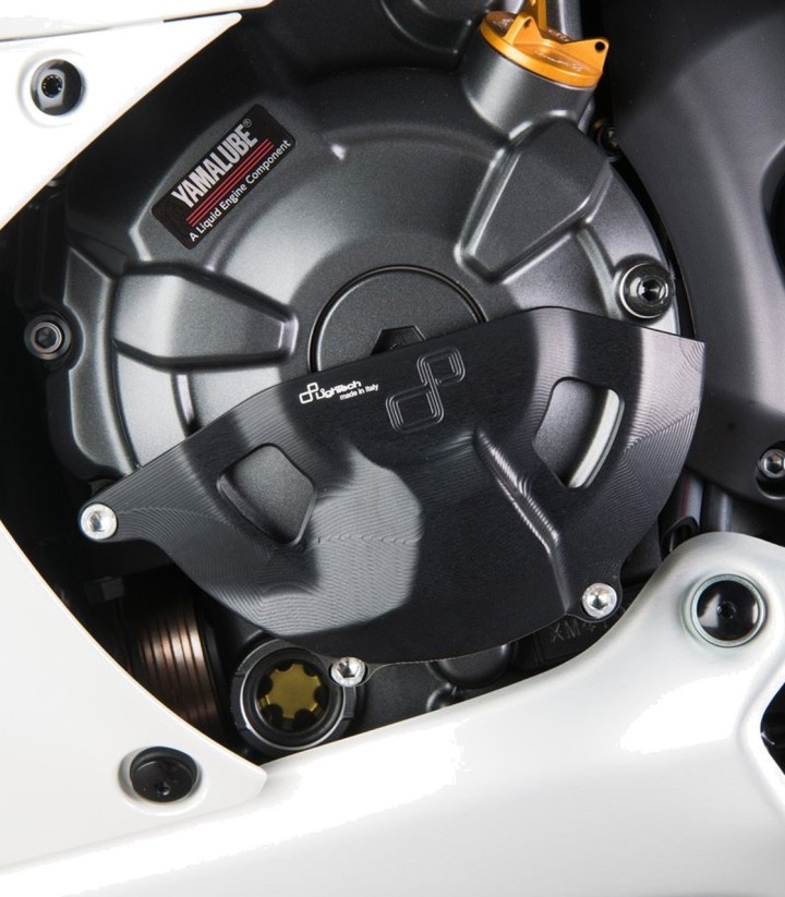 Coperchio alternatore in carbonio LighTech lato sinistro nero per Yamaha R7 (22-24)