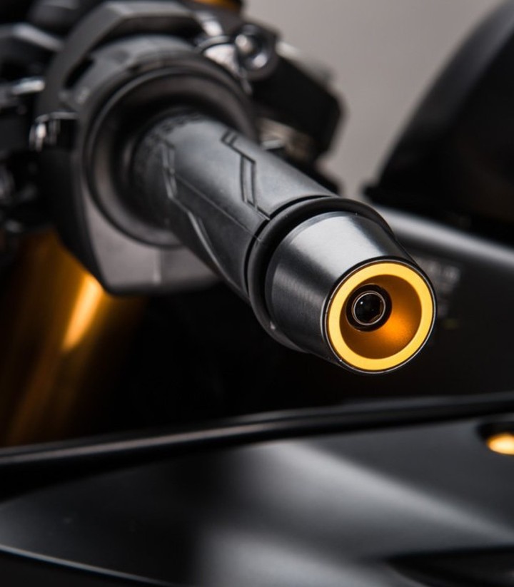 Stuureindgewichten LighTech serie 200 in goud voor diverse modellen van Triumph en Yamaha