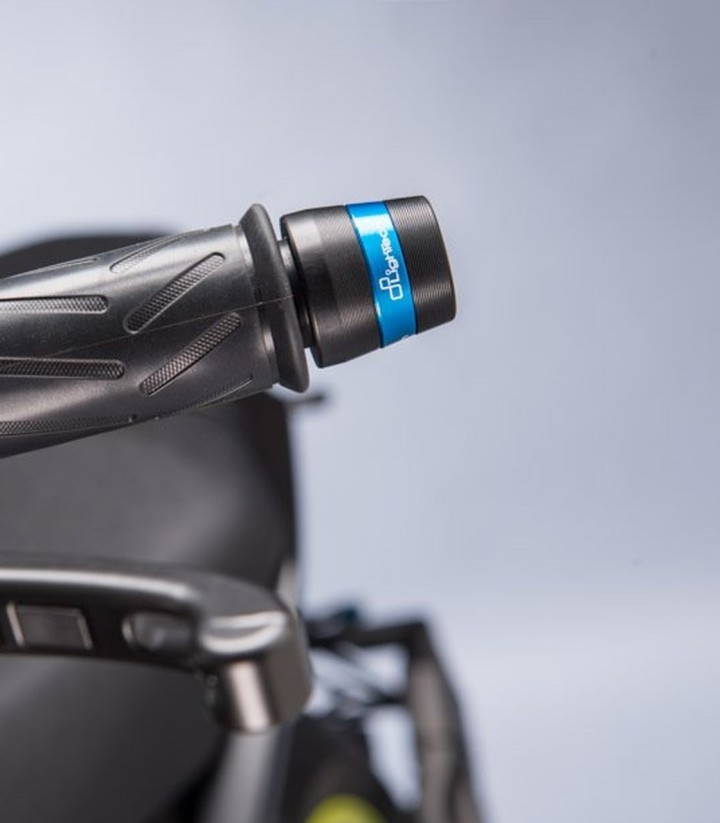 Pesos de guiador LighTech série 300 em azul cobalto para vários modelos de Yamaha