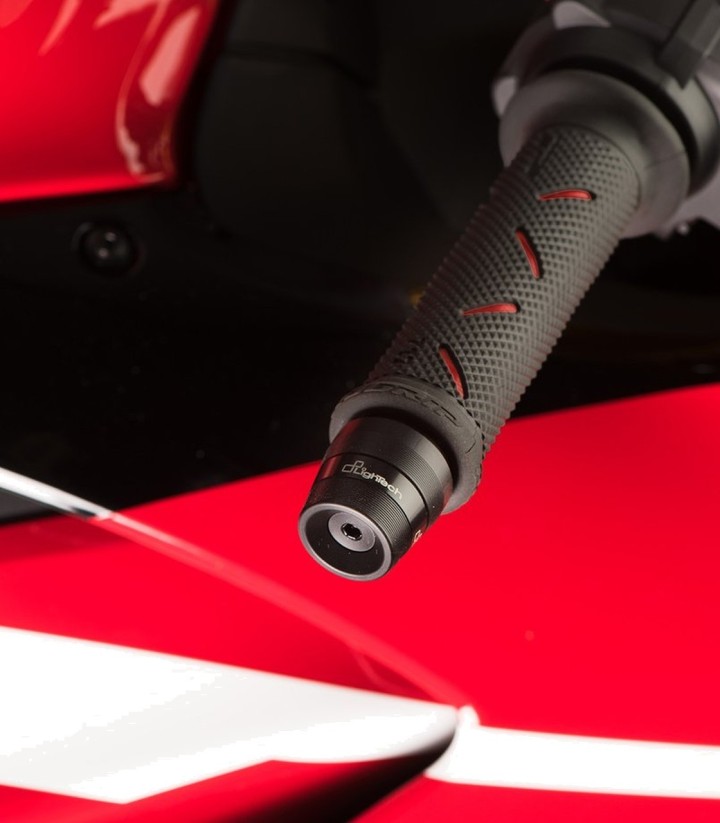 Contrappesi manubrio LighTech serie 300 in nero per Ducati 1199/1299/899/959 Panigale (12-20), Panigale 955 V2 (20-24)