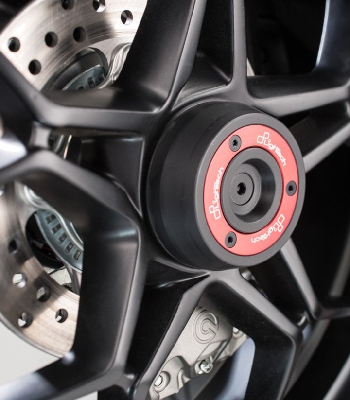 Protezioni perno ruota LighTech posteriori in rosso per diversi modelli MV Agusta