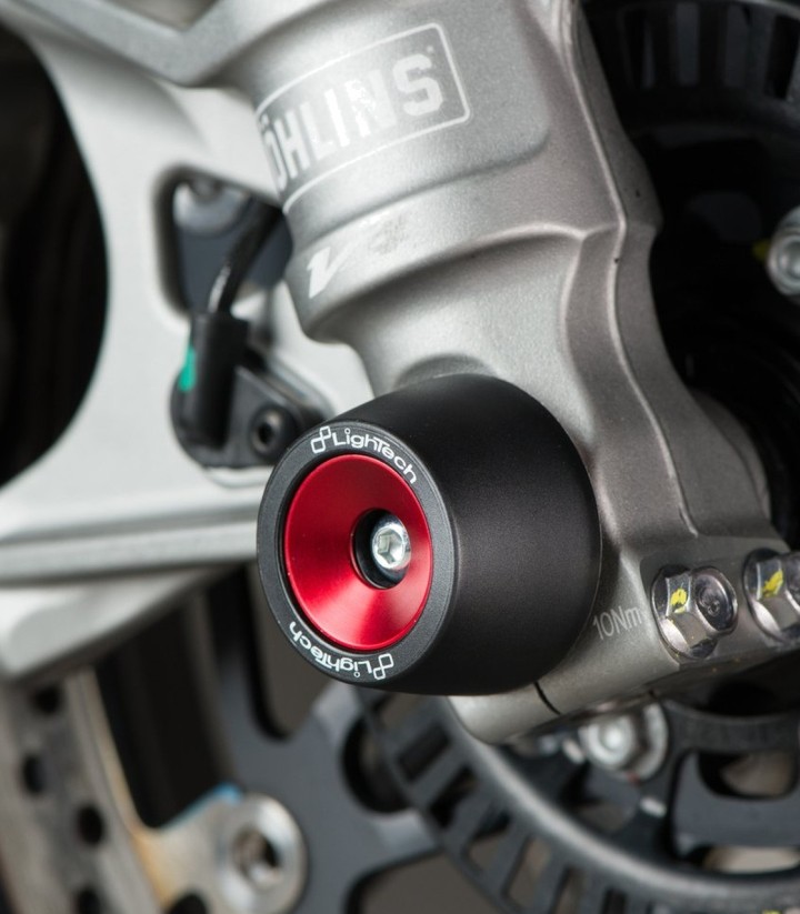 LighTech Axle Sliders Front and Rear in Red for several Aprilia models