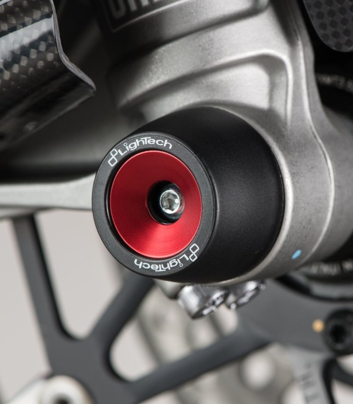 Protezioni perno ruota LighTech anteriori in rosso per diversi modelli Ducati