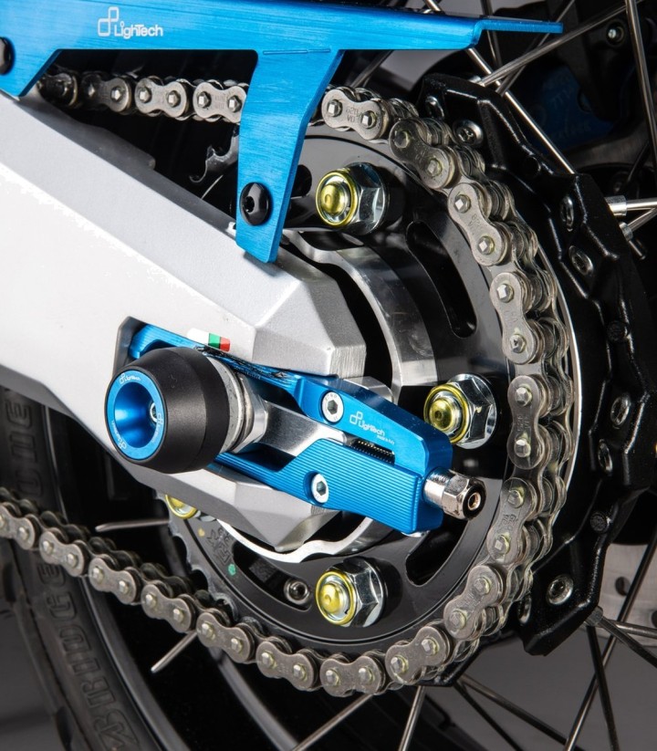 Protetores de eixo LighTech dianteiros e traseiros em azul-cobalto para Honda X ADV 750 (17-24)