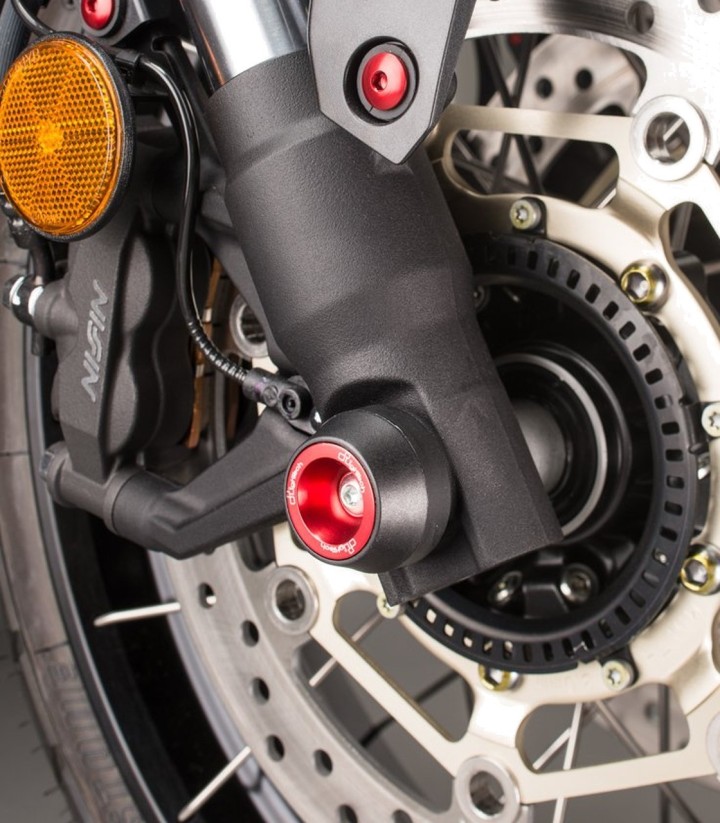 LighTech-asbeschermers voor en achter in rood voor Honda X ADV 750 (17-24)
