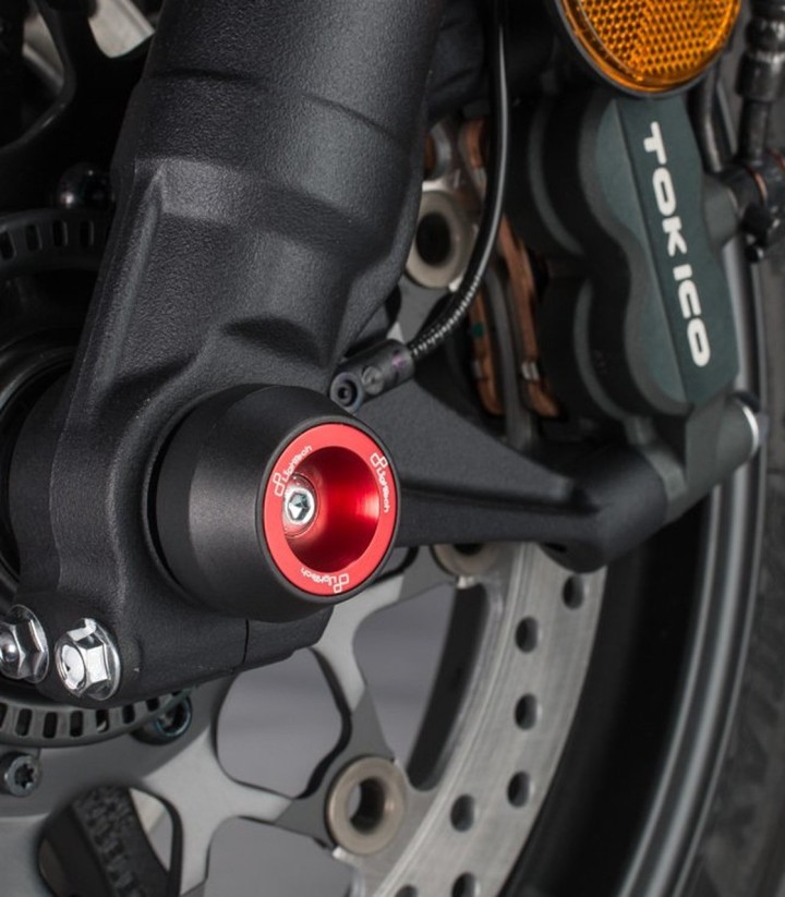 Protezioni perno ruota LighTech anteriori in rosso per Honda CB 1000 R (18-20)