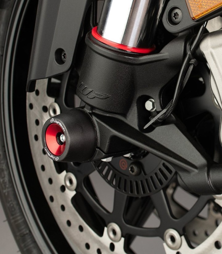 LighTech Achsprotektoren in Orange für KTM Super Duke 1290 R (17-24) / 1390 R (24)