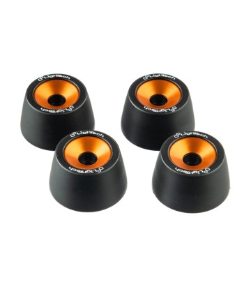 Protezioni perno ruota LighTech anteriori e posteriori in arancione per KTM Duke 790 (18-25), Duke 890 (20-23)