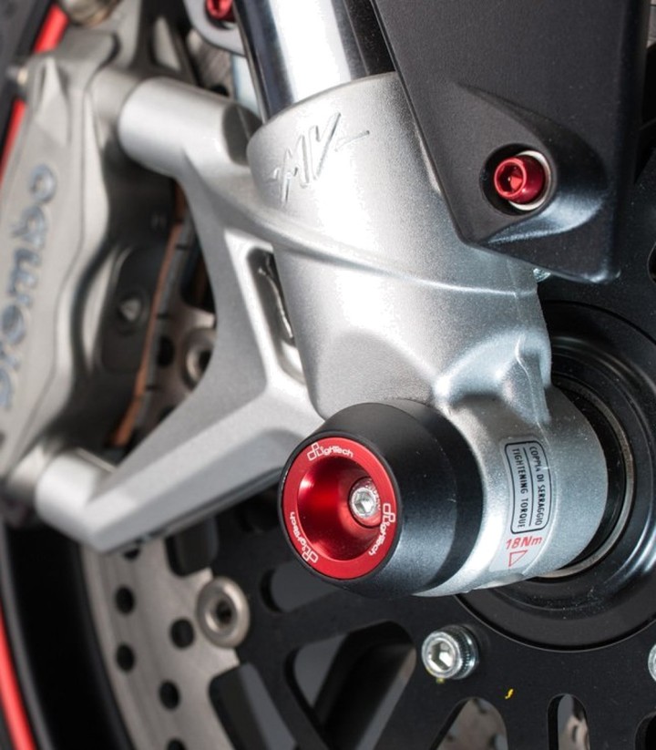 Protezioni perno ruota LighTech in rosso per MV Agusta Brutale 1090 (10-16)