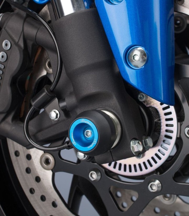 Protections d’axe de roue avant et arrière LighTech bleu cobalt pour Suzuki GSXS 1000 (15-24)
