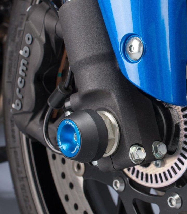 Protezioni perno ruota LighTech anteriori e posteriori in blu cobalto per Suzuki GSXS 1000 (15-24)