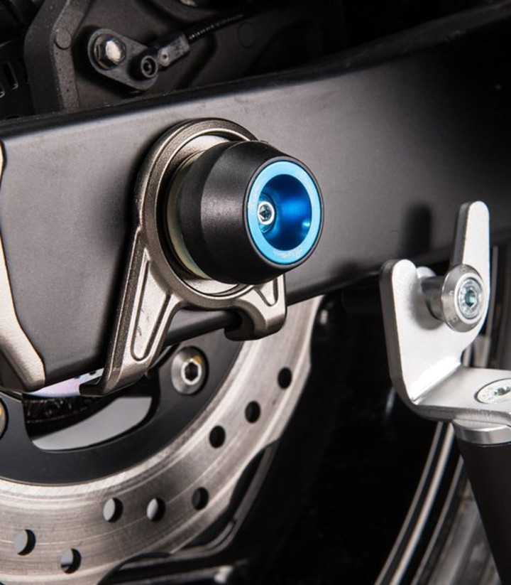 Protections d’axe de roue LighTech bleu cobalt pour Suzuki GSXS 750 (17-21)