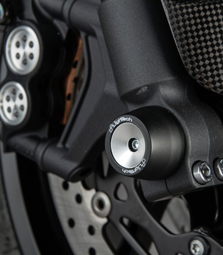 Protections d’axe de roue avant et arrière LighTech argentées pour Yamaha MT 10 (16-21, 24-25), YZF R1 (15-25), YZF R6 (17-25)