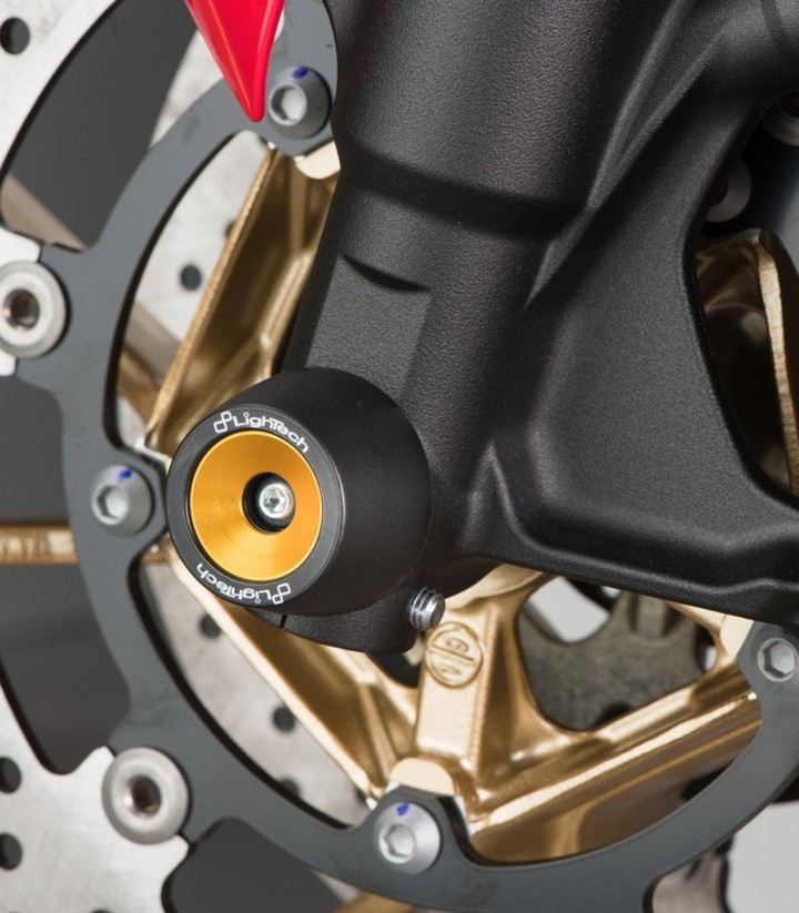 Protezioni perno ruota LighTech anteriori e posteriori in color oro per Yamaha R7 (22-24)