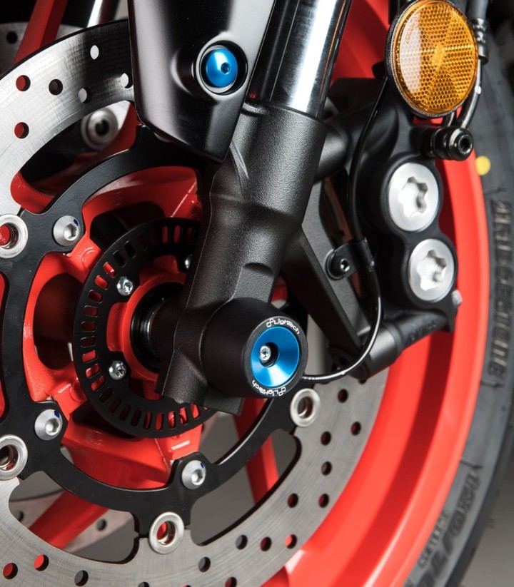 LighTech-asbeschermers voor in kobaltblauw voor Yamaha MT 09 (21-24), MT 09 Tracer (21-24)