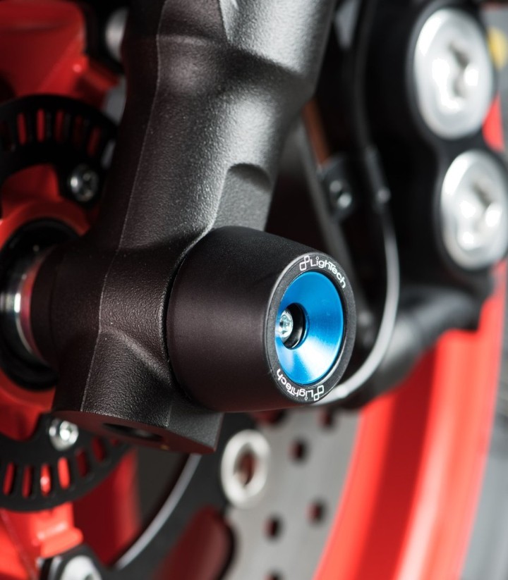 LighTech-asbeschermers voor in kobaltblauw voor Yamaha MT 09 (21-24), MT 09 Tracer (21-24)