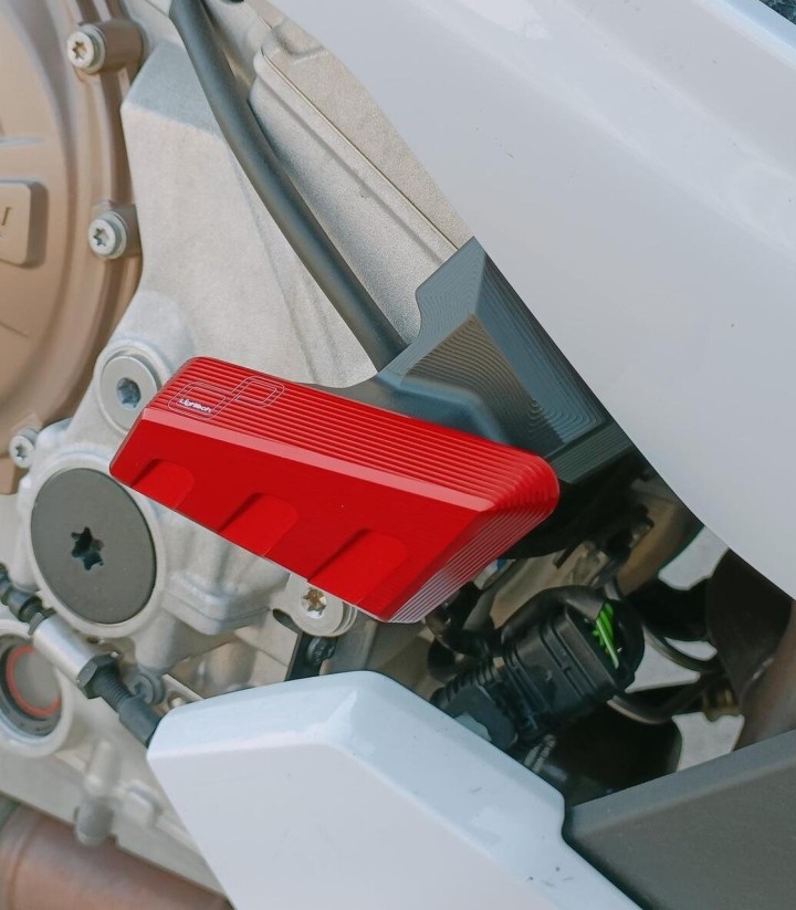 Protetores anti-queda LighTech de posição central em vermelho para BMW S 1000 R (21-23)